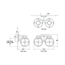 Load image into Gallery viewer, Gracie Bath Wall Light - line drawing.
