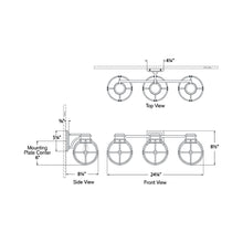 Load image into Gallery viewer, Gracie Bath Wall Light - line drawing.

