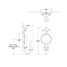 Load image into Gallery viewer, Gramercy Wall Light - line drawing.

