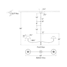 Load image into Gallery viewer, Griffin Linear Chandelier - line drawing.
