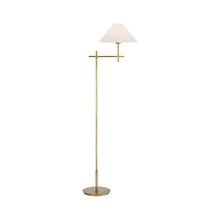 Load image into Gallery viewer, Hackney Bridge Arm Floor Lamp in Hand-Rubbed Antique Brass.
