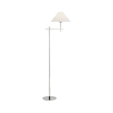 Load image into Gallery viewer, Hackney Bridge Arm Floor Lamp in Polished Nickel.
