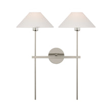 Load image into Gallery viewer, Hackney Tail Wall Light in Polished Nickel (2-Light).
