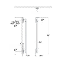 Load image into Gallery viewer, Hawthorne LED Linear Bath Wall Light - line drawing.
