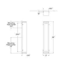 Load image into Gallery viewer, Hayles LED Bath Wall Light - line drawing.
