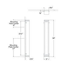 Load image into Gallery viewer, Hayles LED Bath Wall Light - line drawing.
