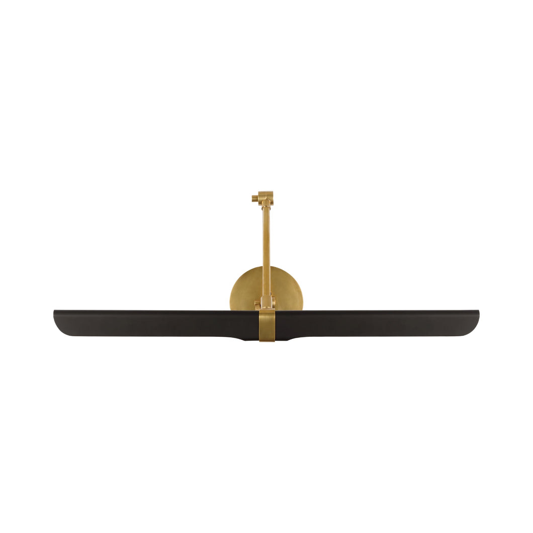 Issa LED Wall Light in Hand-Rubbed Antique Brass/Black.