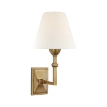 Load image into Gallery viewer, Jane Wall Light in Hand-Rubbed Antique Brass.
