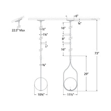 Load image into Gallery viewer, Jodo LED Pendant Light - line drawing.
