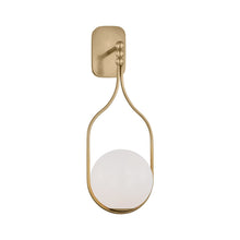 Load image into Gallery viewer, Jodo LED Wall Light in Hand-Rubbed Antique Brass.
