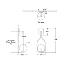 Load image into Gallery viewer, Jodo LED Wall Ligh - line drawing.
