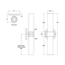 Load image into Gallery viewer, Jones LED Bath Wall Light - line drawing.
