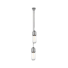 Load image into Gallery viewer, Junio Pendant Light in Polished Nickel/Clear Glass (2-Light).
