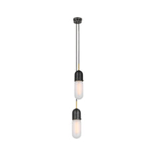 Load image into Gallery viewer, Junio Pendant Light in Bronze/Brass/Frosted Glass (2-Light).
