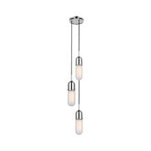 Load image into Gallery viewer, Junio Pendant Light in Polished Nickel/Frosted Glass (3-Light).
