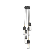 Load image into Gallery viewer, Junio Pendant Light in Bronze/Brass/Clear Glass (6-Light).

