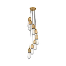 Load image into Gallery viewer, Junio Pendant Light in Hand-Rubbed Antique Brass/Clear Glass (8-Light).
