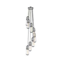 Load image into Gallery viewer, Junio Pendant Light in Polished Nickel/Clear Glass (8-Light).
