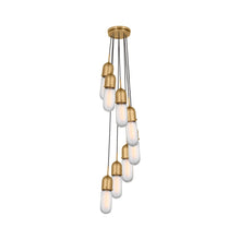 Load image into Gallery viewer, Junio Pendant Light in Hand-Rubbed Antique Brass/Frosted Glass (8-Light).
