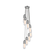 Load image into Gallery viewer, Junio Pendant Light in Polished Nickel/Frosted Glass (8-Light).
