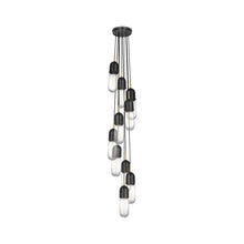 Load image into Gallery viewer, Junio Pendant Light in Bronze/Brass/Clear Glass (10-Light).
