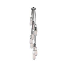 Load image into Gallery viewer, Junio Pendant Light in Polished Nickel/Frosted Glass (10-Light).
