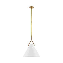 Load image into Gallery viewer, Laken Pendant Light in Hand-Rubbed Antique Brass/Natural Rattan.
