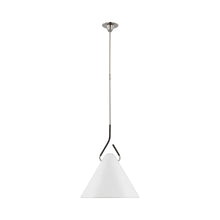 Load image into Gallery viewer, Laken Pendant Light in Polished Nickel/Black Rattan.
