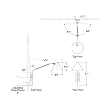 Load image into Gallery viewer, Laken Wall Light - line drawing.
