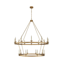 Load image into Gallery viewer, Launceton Grand Chandelier in Antique-Burnished Brass (65-Inch).
