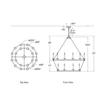 Load image into Gallery viewer, Launceton Grand Chandelier - line drawing.
