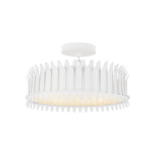 Load image into Gallery viewer, Leslie Semi Flush Mount Ceiling Light in Plaster White (Medium).
