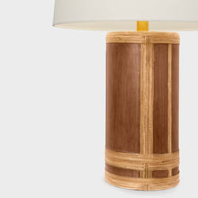 Load image into Gallery viewer, Lignum Table Lamp in Detail.
