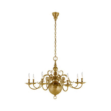 Load image into Gallery viewer, Lillianne Chandelier in Natural Brass.
