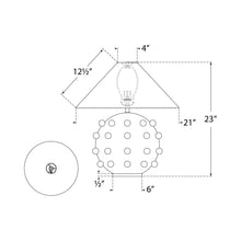 Load image into Gallery viewer, Linden Orb Table Lamp - line drawing.

