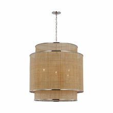Load image into Gallery viewer, Linley Pendant Light in Polished Nickel/Natural Rattan Caning.
