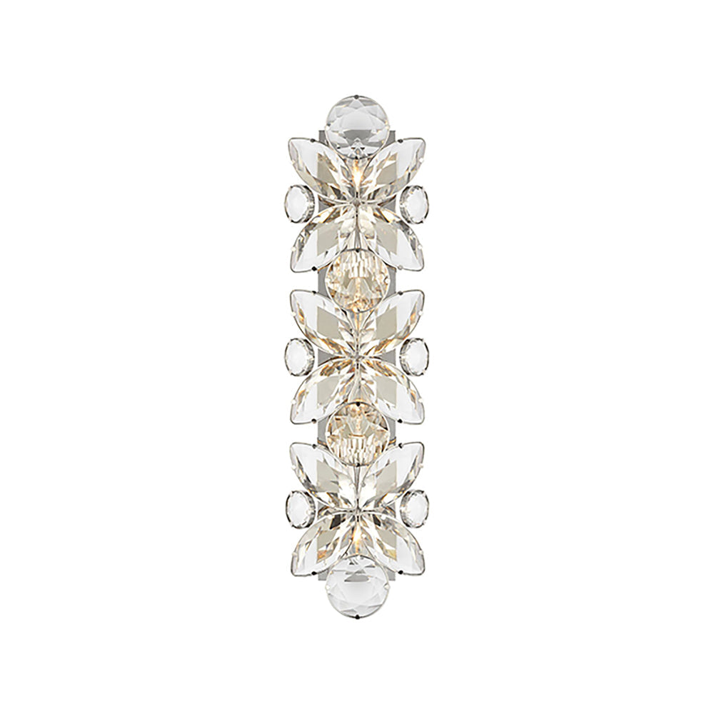 Lloyd Rectangle Wall Light in Polished Nickel/Crystal (Small).