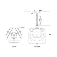 Load image into Gallery viewer, Loire Petite Chandelier - line drawing.
