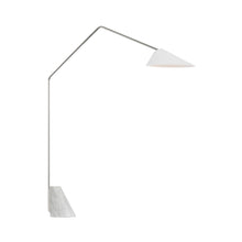 Load image into Gallery viewer, Lorna Arc Floor Lamp in Polished Nickel / White.
