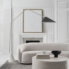 Load image into Gallery viewer, Lorna Arc Floor Lamp in living room.
