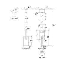 Load image into Gallery viewer, Lotura LED Pendant Light - line drawing.

