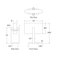 Load image into Gallery viewer, Lotura LED Table Lamp - line drawing.
