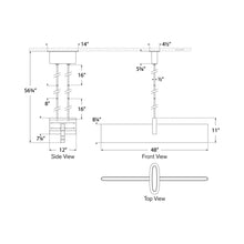 Load image into Gallery viewer, Lotura Linear LED Pendant Light - line drawing.
