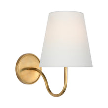 Load image into Gallery viewer, Lyndsie Wall Light in Hand-Rubbed Antique Brass (Linen).
