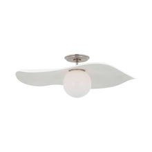 Load image into Gallery viewer, Mahalo LED Semi Flush Mount Ceiling Light in Polished Nickel (Matte White).

