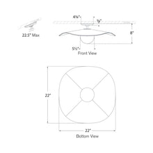 Load image into Gallery viewer, Mahalo LED Semi Flush Mount Ceiling Light - line drawing.
