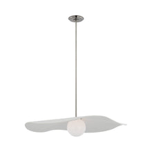 Load image into Gallery viewer, Mahalo LED Single Pendant Light in Polished Nickel (Matte White/28-Inch).
