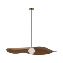 Load image into Gallery viewer, Mahalo LED Single Pendant Light in Hand-Rubbed Antique Brass (Natural Oak/40-Inch).
