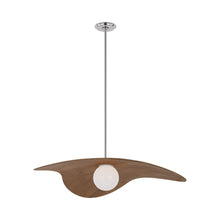 Load image into Gallery viewer, Mahalo LED Tri Pendant Light in Polished Nickel (Natural Oak).
