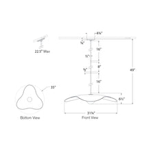 Load image into Gallery viewer, Mahalo LED Tri Pendant Light - line drawing.

